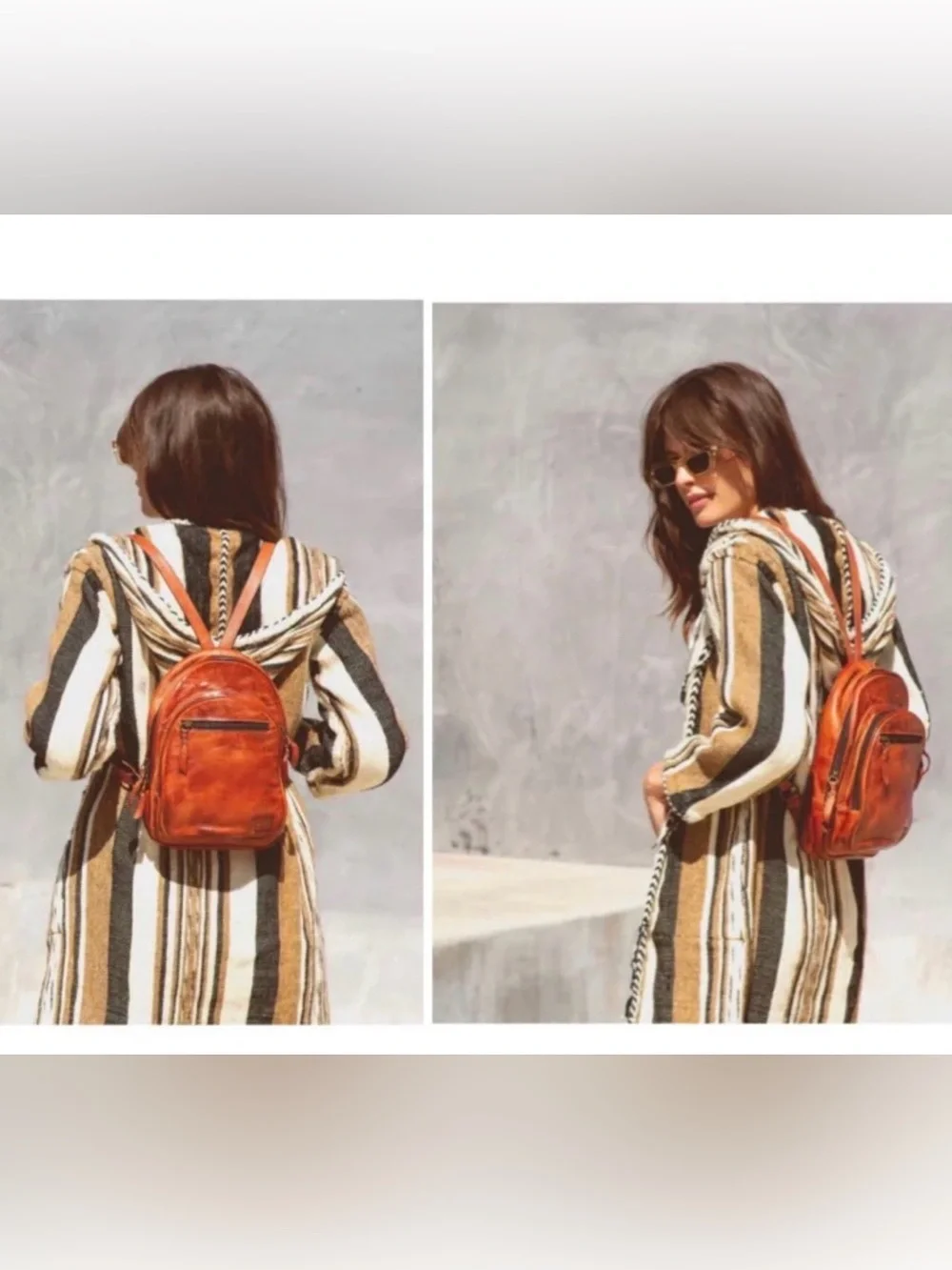 Bed Stu Leather Dominque Backpack Cognac DD Retail $235